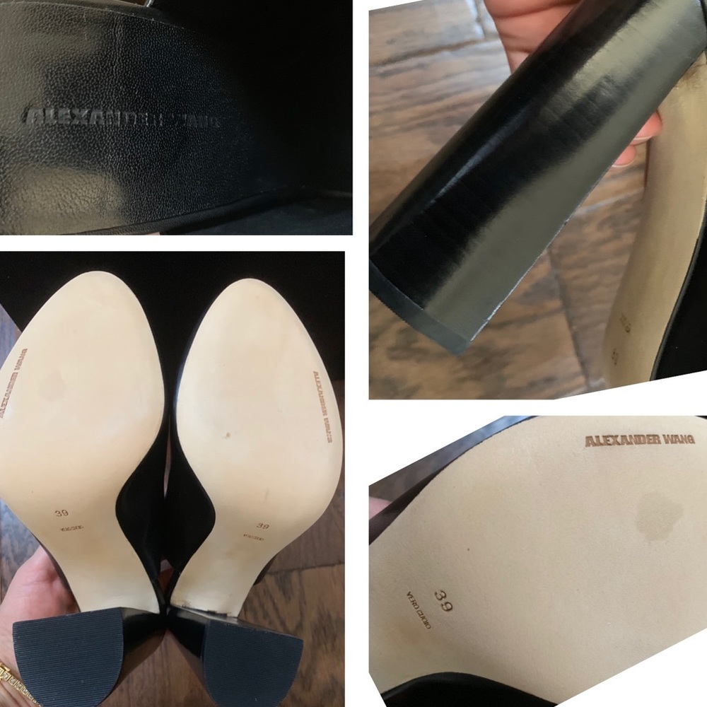 ✅ PRICE FIRM NEW Alexander Wang $495 Amazing Bette Black Leather Mules 39 8-8 ½ - Picture 6 of 11